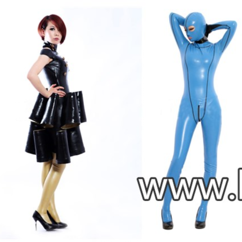 Unique Grey Unisex Bodysuit Latex Catsuits
